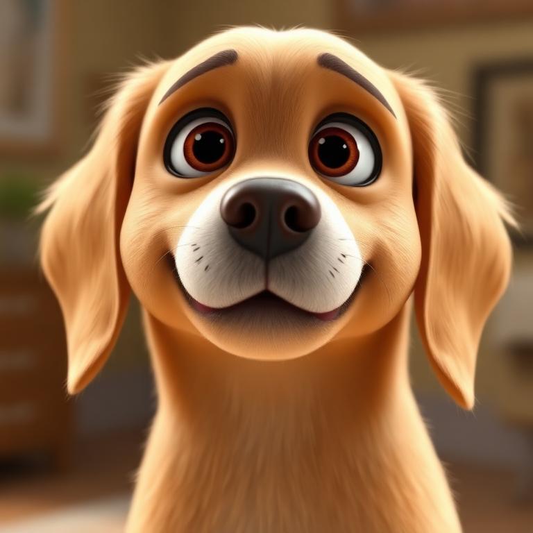 Pet portrait in Pixar 3D style