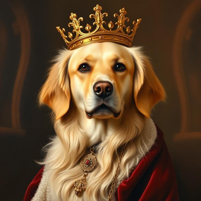 Pet portrait in Royal Portrait style