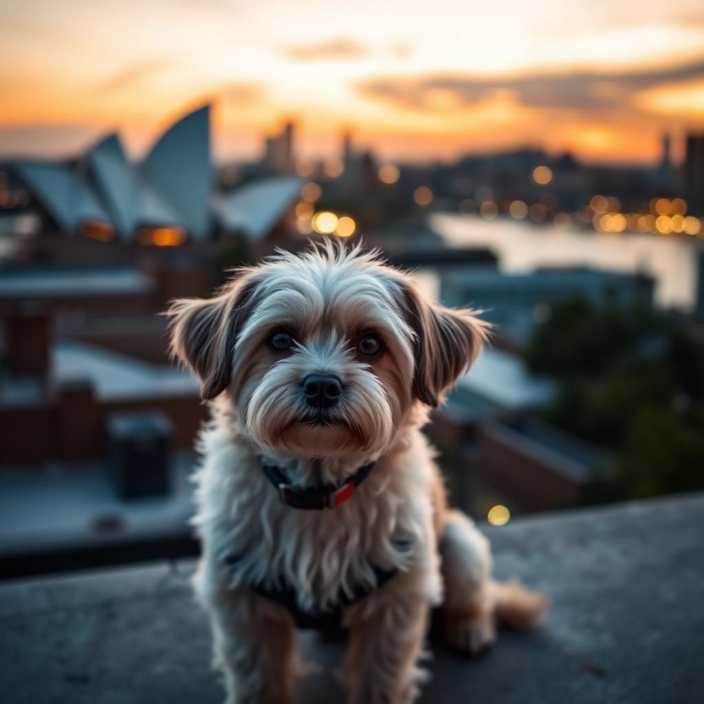 Pet portrait in the Sydney Rooftop scene